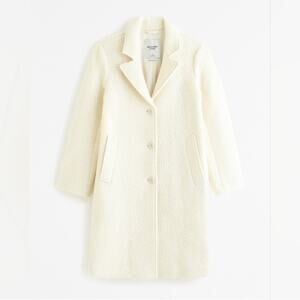 Abercrombie Ivory Wool Blend Dad Coat